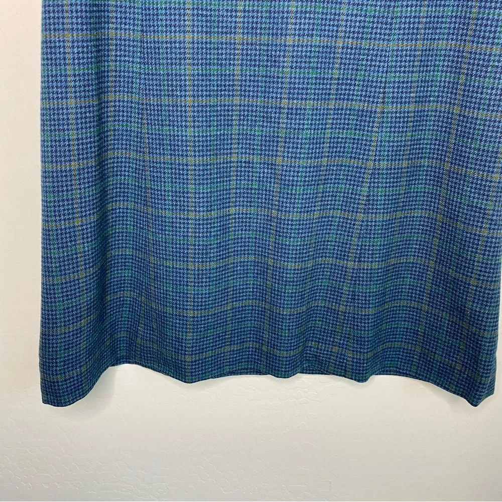 Pendleton Wool Plaid V-Neck Vintage Midi Dress Size L - Picture 5 of 12